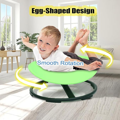 Kids Sensory Swivel Chair,Spin Chair for Autistic Kids,Sensory Spinning Toy Chair,Kids Coordination Sensory Swivel Products for Ages 3 Years and UP,Training Body Coordination(Green)