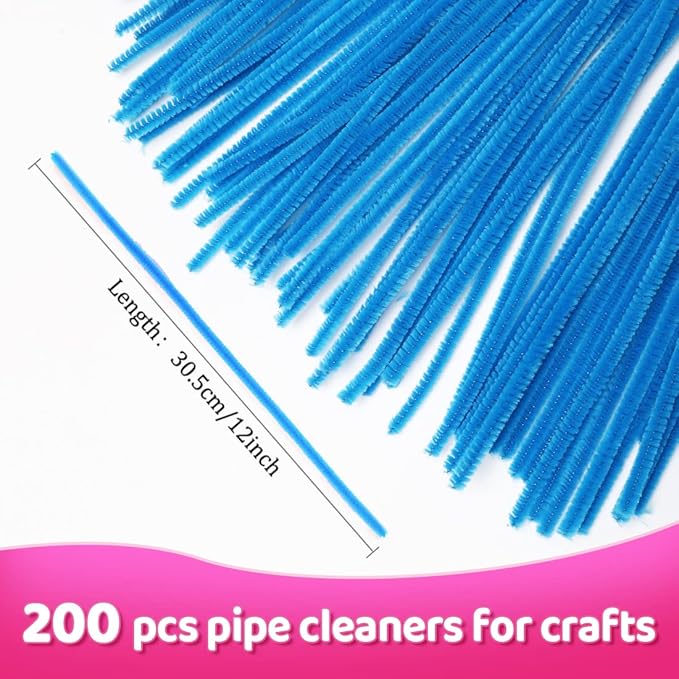 Praisebank Pipe Cleaners for Crafts (200pcs in Dark Blue), 12 inch Long Pipe Cleaners, Dark Blue Pipe Cleaners.…