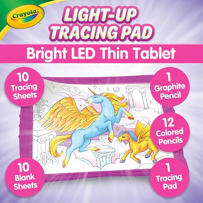Crayola Light Up Tracing Pad - Pink, Art Kit for Kids, Kids Toys & Games, Light Box, Gifts for Girls & Boys, 6+ [Amazon Exclusive]