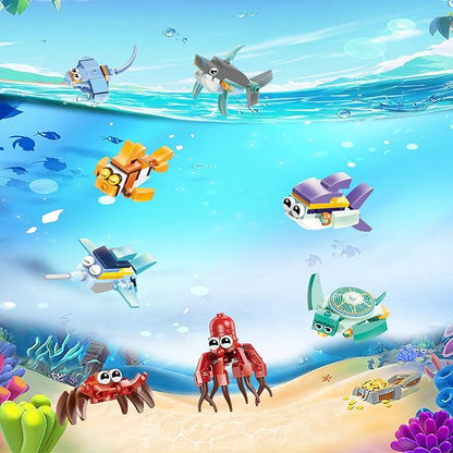 Party Favors for Kids - 12 Pack Animals Building Blocks for Goodie Bags Stocking Stuffers Classroom Prizes Birthday Gifts Toy Building Sets for Kids 6-12yrs