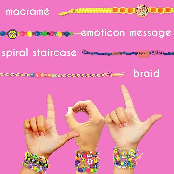 Just My Style Emoticon Message Beads by Horizon Group,DIY 20+ Jewelry Projects Using Symbols & Emoticons.Kit includes Word Beads,Alphabet Beads,Accent Beads,Star & Heart Shaped Beads,ABC Beads & More
