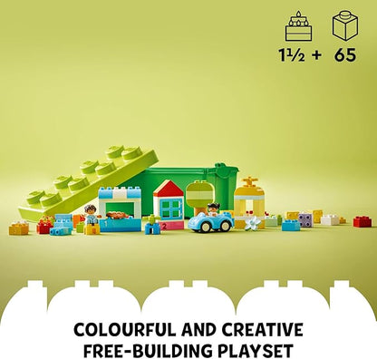 LEGO DUPLO Classic Brick Box Building Set - Features Storage Organizer, Toy Car, Number Bricks, Build, Learn, and Play, Great Gift Playset for Toddlers, Boys, and Girls Ages 18+ Months, 10913