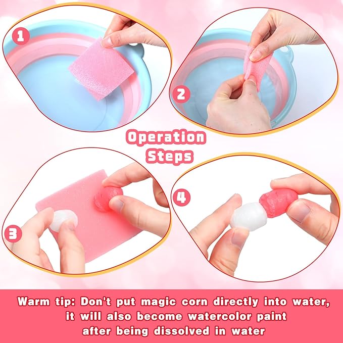 Junkin 1000 Pcs Magic Noodles Foam Crafts Puffs Corn Super Crafts Arts Kit Bulk Building Blocks Model Toys Valentines Kid Gifts for Kindergarten School Stimulates Creativity Supplies(Elegant Color)