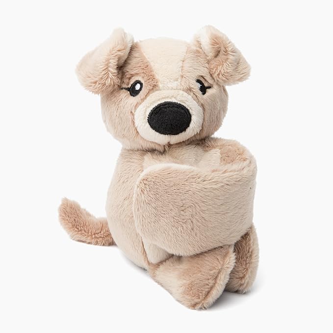 Hug Babies Cute Mini Plush Stuffed Animal Bracelet for Kids | Soft & Cuddly Portable Comfort Adorable On-The-Go Companion for Travel School & Adventures Ages 2+ (Charlie The Puppy)