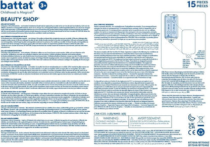 Battat- Play Circle- Hair Dryer With Sounds & Air – Carrying Case – Salon Accessories- Pretend Play Toys- Beauty Shop- 3 years + (15 Pieces)