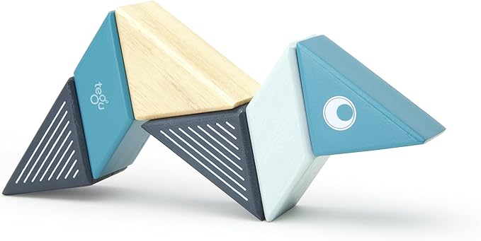 6 Piece Tegu Travel Pal Magnetic Wooden Block Set, Whale