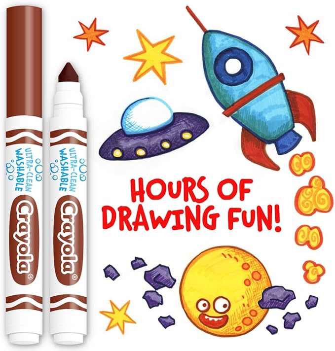 Crayola Washable Markers - Brown (12ct), Kids Broad Line Markers, Bulk Markers for Classrooms & Teachers