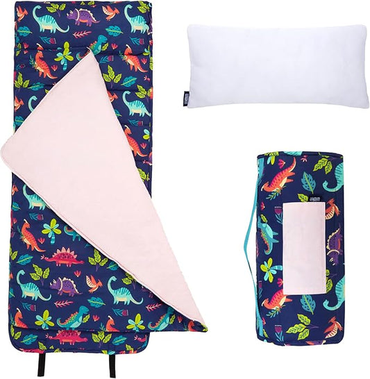 Wildkin Original Nap Mat with Reusable Pillow for Boys & Girls, Perfect for Elementary Daycare Sleepovers, Features Hook & Loop Fastener, Cotton Blend Materials Nap Mat for Kids