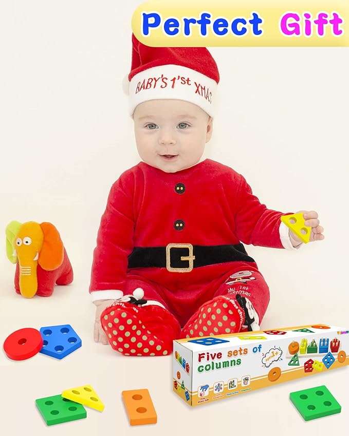 Yetonamr Montessori Toys for 1 2 3 Years Old Boys Girls Birthday Gifts, Wooden Sensory Toys for Ages 2-4 Kids Baby, Toddler Easter Basket Stuffers Learning Toy Activities Puzzles Ages 1-3