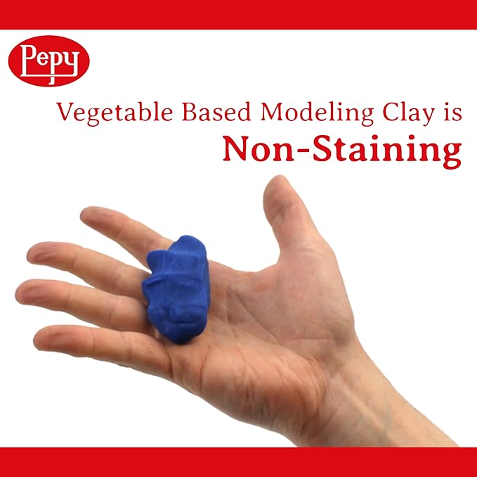Pepy Plastilina Reusable and Non-Drying Modeling Clay Gift; Set of 24 Bars with Modeling Tools & Tutorial, 2 Each of 12 Colors, 1.4 oz Bars, Perfect for Arts and Crafts Projects