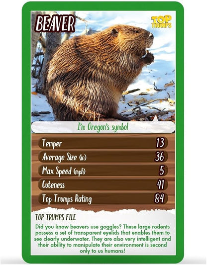 Top Trumps North American Wildlife Classics Card Game, Learn about the Armadillo, Badger, Orca and Beaver in this educational pack, gift and toy for boys and girls aged 6 plus