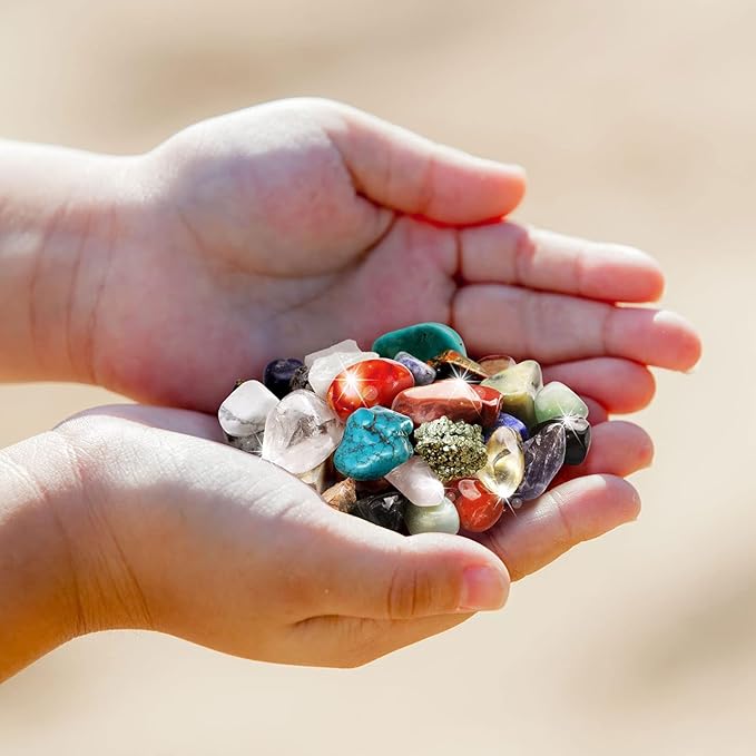 Gamerside Rock Collections for Kids - 36 Real Rocks, Gemstones & Crystals Collection – Educational Science Kit, Great STEM Gift for Boys & Girls Ages 6-12