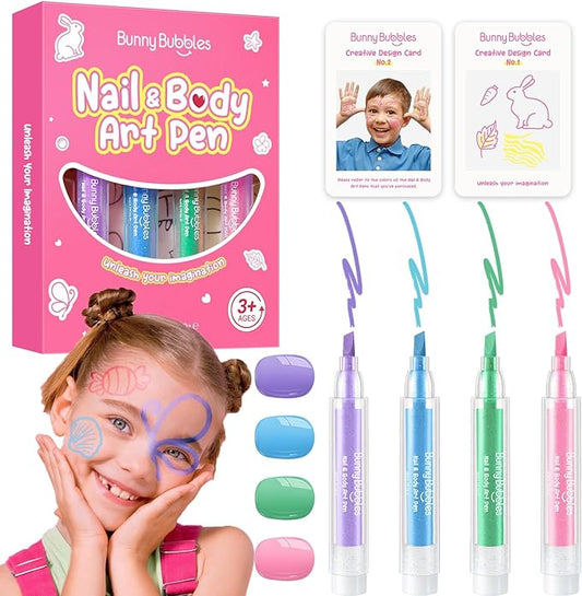 Face Painting Kit for Kids Makeup Set Toys, Washable Marker Girls Make Up Face Body Tattoo Pens, Toddler Toy Makeup Cosmetic for Ages 4-12 Year, Winter Gift for Pretend Play Dress Up Party