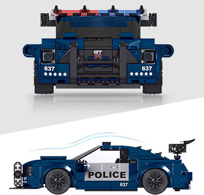 Mould King 27002 Mini Barricade Police car Building Kits, MOC Building Blocks Set to Build, Gift for Kids/Adult Collections Enthusiasts(356 Pieces, Static Version with Display Box)