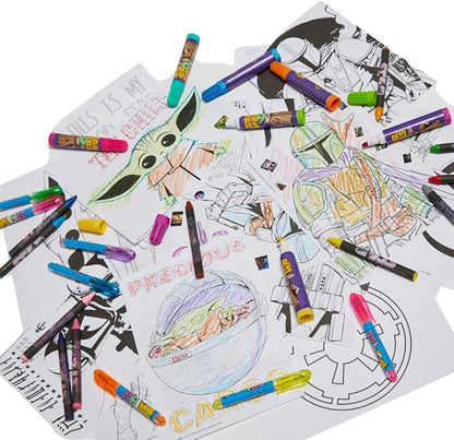 Innovative Designs Star Wars Mandalorian Baby Yoda Deluxe Activity Set for Kids with Carrying Tin, Coloring Sheets, Tattoos, Stickers, & Art Supplies, 500+ Pieces