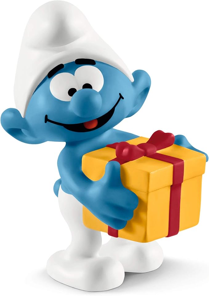 Schleich Smurf, Retro Toys for Kids, Smurf with Present Toy Figurine