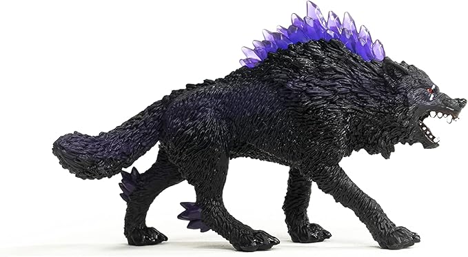 Schleich Eldrador Creatures Mythical Shadow Wolf Action Figure - Featuring Purple Coat and Translucent Back Crystals, Durable Toy for Boys and Girls, Gift for Kids Age 7+