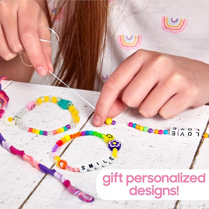 Just My Style Positivity Jewelry, Create Over 20 DIY Bracelets, Design Word Wear with ABC Beads, Friendship Bracelet Bead Kit for Kids Ages 6, 7, 8, 9, Make Your Own Meaningful Positivity Jewelry