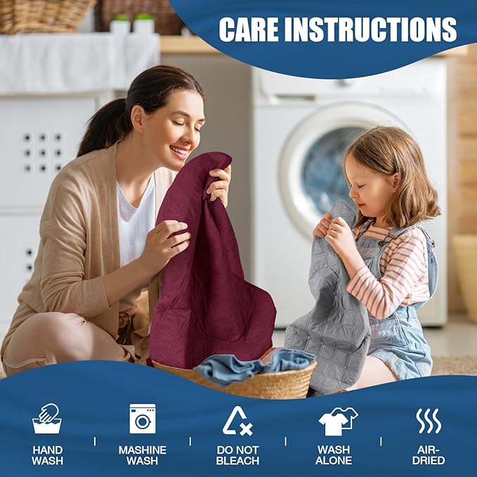 TAOCOCO 100% Waterproof Recliner Covers, Recliner Sofa Covers with Leg Straps, Reversible Recliner Couch Cover for Reclining Chair, Washable Couch Protector for Pets Kids(2 Seater, Wine)