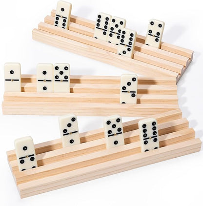 Domino Racks Trays Set of 8 - Mexican Train Dominoes Accessories - Domino Holders Organizer for Mexican Train Chickenfoot and Other Domino Games
