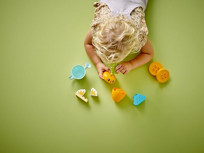 LEGO DUPLO My First Growing Carrot 10981, Stacking Toys for Babies 1.5+ Years Old with 4 Vegetable Bricks, Learning Educational Toy for Toddlers