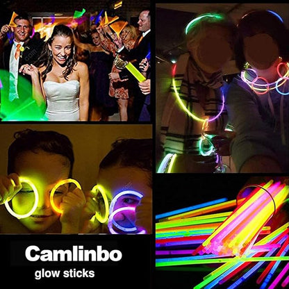 106 Pack New Years Eve Glow in the Dark Party Supplies-100 Glow Sticks Bulk Party Pack and 6 LED Flower Crowns Headbands Light Up Party Favors for Adult Kids New Years Birthday Party Accessories