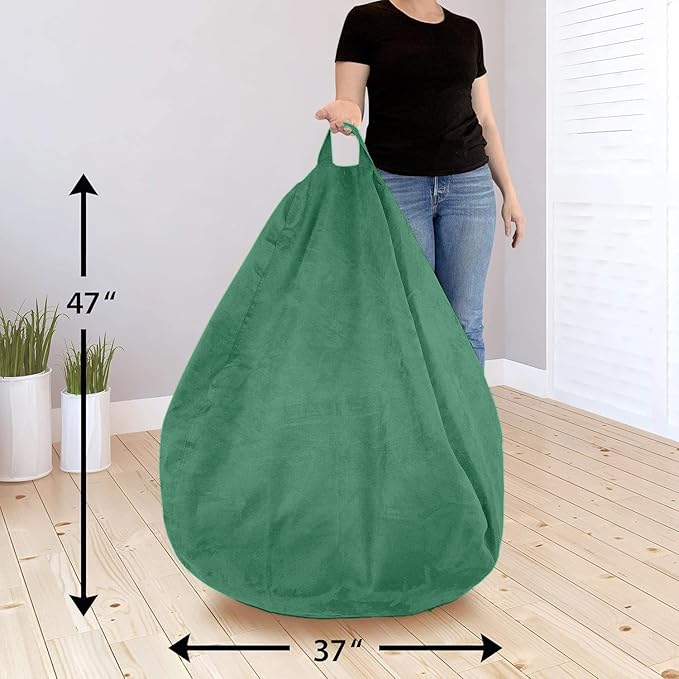 Bean Bag Stuffed Animal Storage Or Cover | No Filler | Extra Large | for Adults Or Kids | Double Stitched | Durable Zipper | Premium Microsuede