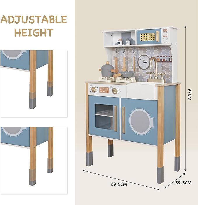 Kitchen Toy Playset for Kids, Electronic Play Stove with Light&Sounds, Pretend Play Cooking Toys Kitchen Set with Cookware Accessories,Toddler Toy Kitchens Festival Gift for 3+ Year Old Girls Boys