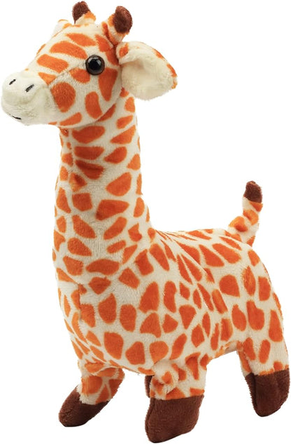 Hopearl Walking Giraffe Interactive Electronic Pet Plush Jirafa Toy with Sounds and Movements Animated Shaking Tail Gifts for Toddlers Birthday, Brown, 9''