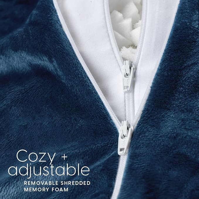 Milliard Reading Pillow with Shredded Memory Foam, Large Adult Backrest with Arms, Back Support for Sitting Up in Bed with Washable Cover (Sit up Pillow)