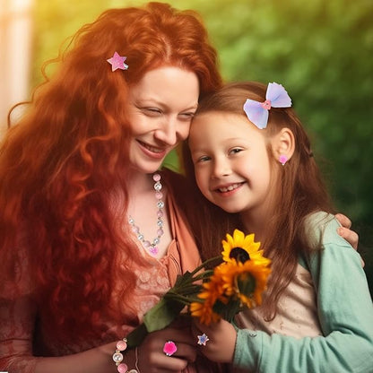 PinkSheep Little Girl Jewelry 10PCS Toddler Jewelry for Girls 3/4/5/6/7/8 yrs old Girl Play Jewelry Box Girl Necklace Girl Bracelet