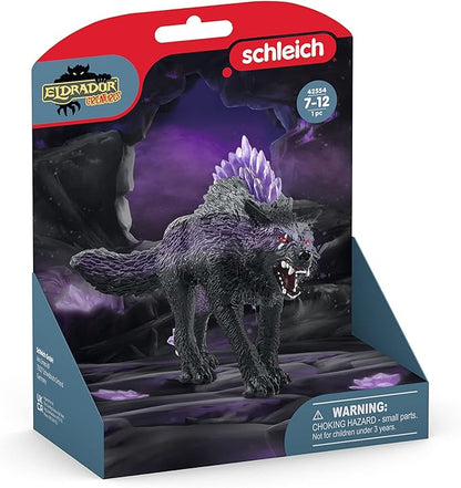 Schleich Eldrador Creatures Mythical Shadow Wolf Action Figure - Featuring Purple Coat and Translucent Back Crystals, Durable Toy for Boys and Girls, Gift for Kids Age 7+