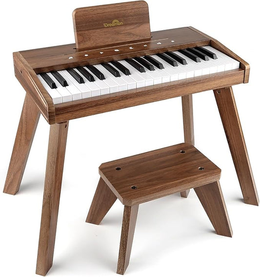 Dreamon Kids Digital Piano Keyboard, Music Educational Instrument Toy, Wood Piano for 3+ Girls and Boys, Christmas & Birthday Gifts for Kids Ages 6-12 Years Old