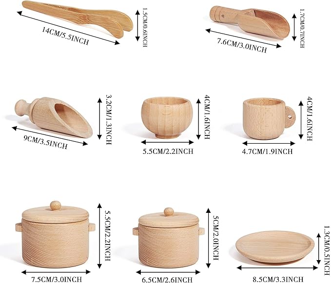 Sensory Bin Toys for Toddlers - Montessori & Waldorf Pretend Play Dish & Tongs - Fine Motor Learning Toys for Sensory Table Activities