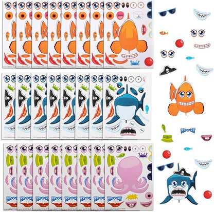 ArtCreativity Make Your Own Sea Life Sticker Assortment, Set of 24 Sheets, Unique Arts ‘n Crafts Activity Supplies Kit for Kids, Sticker Prize, Fun Birthday Party Favor, Goodie Bag Filler