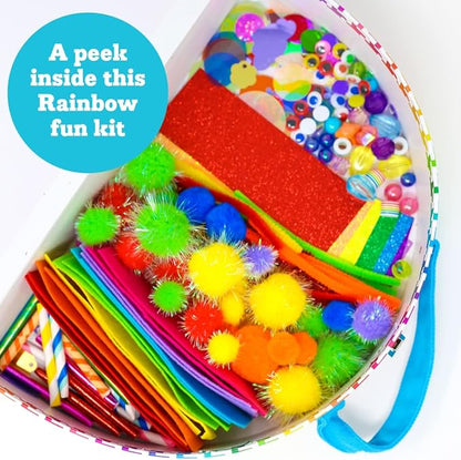 Kid Made Modern Rainbow Craft Kit - Bulk Arts & Crafts Supplies and Materials for Kids - 300+ Pieces DIY Art Box Case for Creative Projects (Ages 6+)