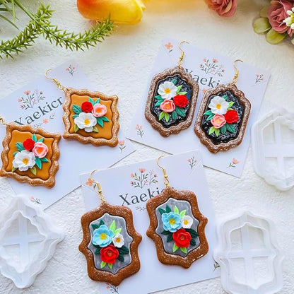 Baroque Style Polymer Clay Cutters Set, Decorative Frame Clay Cutters for Vintage Earrings, Polymer Clay Molds for Layered Designs, Clay Earring Cutters, Clay Tools for Crafting