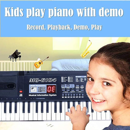 SEMART keyboard Piano Digital electric piano portable electronic music keyboard 61 key toy for kids beginner children toddler musical instruments w/microphone stand USB christmas Birthday gift