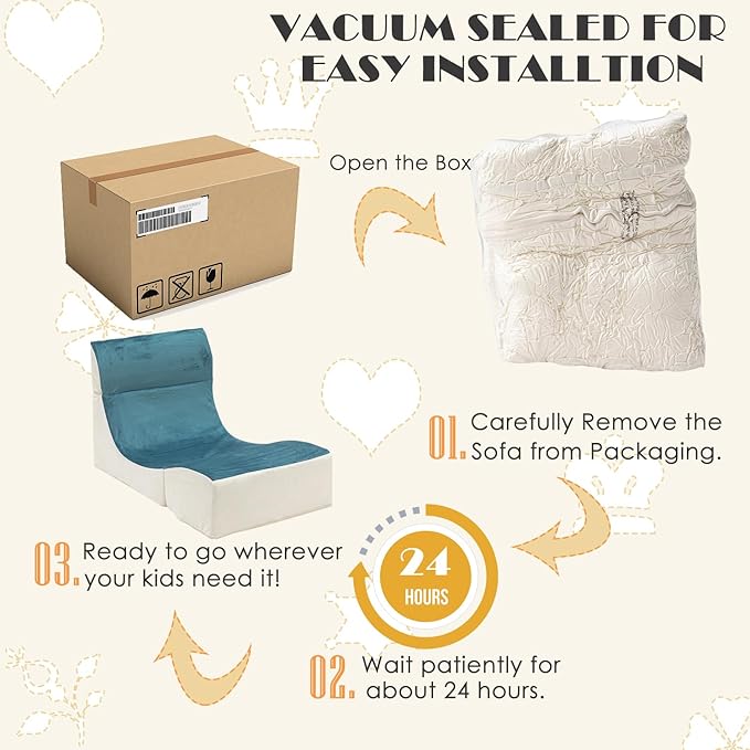 Kids Indoor Chaise Lounge Sofa Bed Foam Comfy Floor Chair for Boys and Girls Folding Lazy Sofa Couch with Back Support Comfy Reading Chair for Toddlers and Teens, Royal Blue