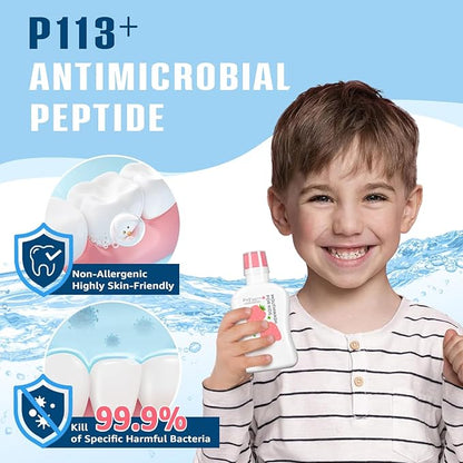 Kids mouthwash, Alcohol Fluoride Free Mouthwash for Kids, Natural P113+, Original Flavor, 11.08 fl oz
