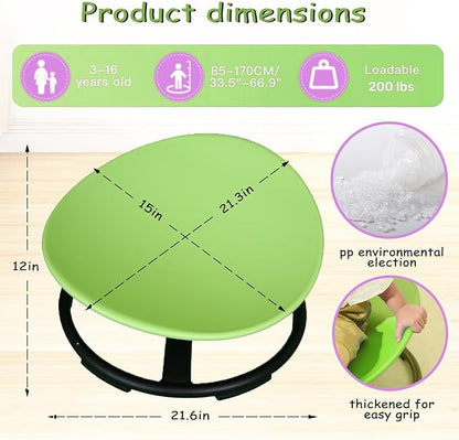 Kids Sensory Swivel Chair,Spin Chair for Autistic Kids,Sensory Spinning Toy Chair,Kids Coordination Sensory Swivel Products for Ages 3 Years and UP,Training Body Coordination(Green)