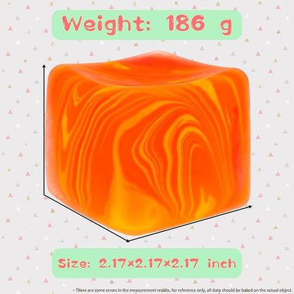 Slow Rising Stress Cube , Dough Stress Balls Soft Fidget Squishy Toys for Anxiety Relief, Pull Stretch Classroom Prize Party Favors Toys for Kids
