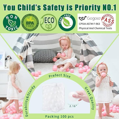 GOGOSO Ball Pit Balls for Toddles, Kids Plastic Balls for BallPit, Pool, Baby Party Accessories, Birthday Decoration 50 100 200 500 1000