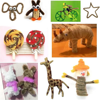 TOAOB 100pcs Pipe Cleaners Light Brown Chenille Stems 6mm x 12 Inch Fuzzy Sticks Craft Supplies for Art DIY Crafts Decorations