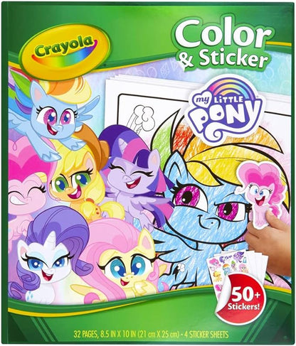 Crayola My Little Pony Coloring Pages and Stickers, Gift for Kids, Ages 3, 4, 5, 6