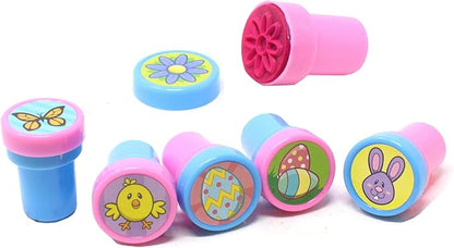 JOYIN Easter Crafts Assortment Kit with 500 Stickers, 144 Easter Shapes Adhesive, 60 Theme Temporary Tattoos and 6 Stampers (Over 700 Pcs) for Egg Basket Stuffers Fillers