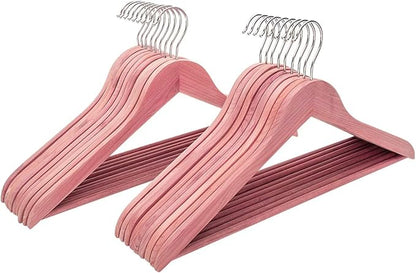 FairyHaus Natural Cedar Wooden Coat Hangers 18Pack, Smooth Finish Wood Suit Hangers - Slim Sleek & Flat Cedar Shirt Hangers with 360° Rotating Hook, Durable Cedar Clothes Hangers