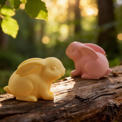 2Pcs Easter Rabbit Epoxy Resin Casting Silicone Molds 3D Cute Bunny Candle Molds for DIY Home Decoration Soap Making Candlestick Plaster Cement Concrete Art Craft Projects Party Favors