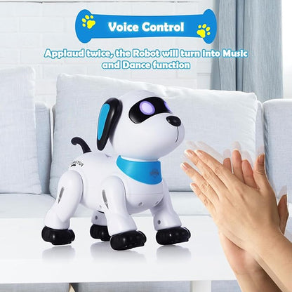 yiman Remote Control Robot Dog Toy – Programmable Smart Robot Dog for Kids 3+, Interactive Dancing & Sound, RC Stunt Toys with LED Eyes, Electronic Pet Toy for Boys & Girls Gifts (Pink)