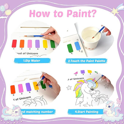 FEREDO KIDS Watercolor Paint Sets for Kid: 2 Pack Water Painting Coloring Book for Toddlers 4-8 Years Old, No Mess Arts and Crafts Drawing Paper Kits for Boys Girls Birthday Gift